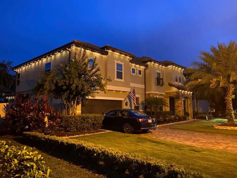 Roofline Lighting Spanish House